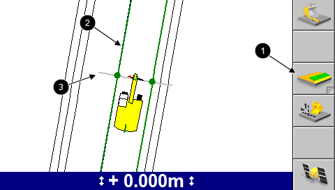 Bruk av 3D-styring i felt 4 For å bruke feltguiding trykker du på Velg felt fra en guidingskjerm.