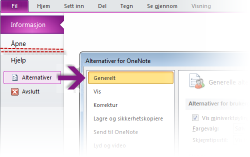 Hvor er veiviseren for ny notatblokk? I OneNote kan du arbeide med flere notatblokker om gangen.