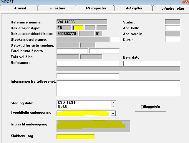 I denne deklarasjonen kan du gjøre endringer så omberegningen blir korrekt. Du skal registrere den med nye totaler, ikke avvik.