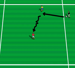 Side 13 for Ny inndeling 1 11:37 - Fra 1:1 til overtallsspill 1 mot 1 med ulike server fra trener (Aldersgruppe: 6-8 og oppover) - 15x20m -1 mot 1 øvelse - Trener server i gang øvelsen og 1A skal