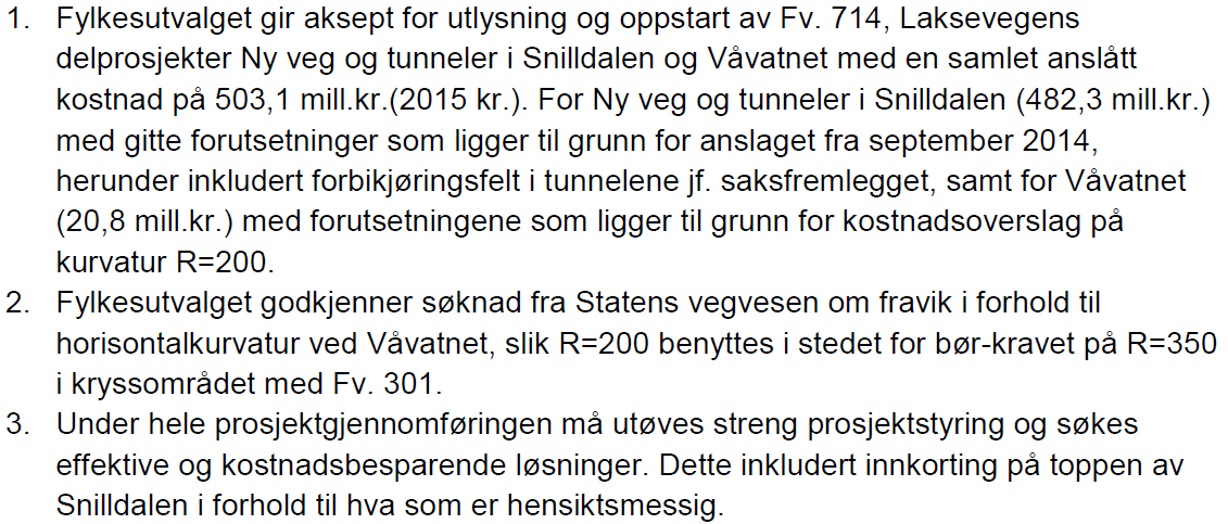 Løsningsvalg, utlysning og oppstart av Fv.