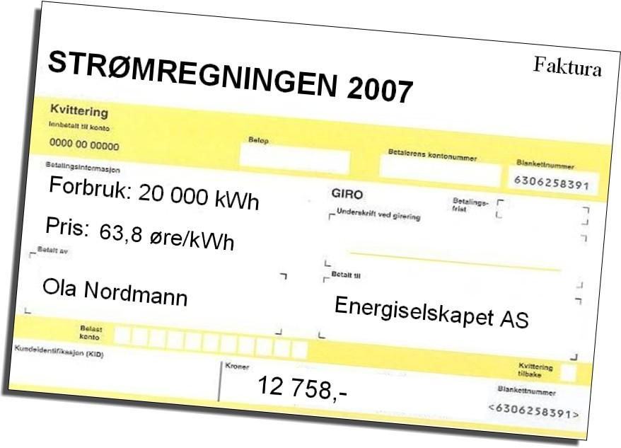 øre/kwh 8000 kr/år Avgifter 33 % Strøm leverandør 42%