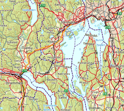 3 DAGENS SITUASJON 3.1 Spikkestad i regionen Stedet Spikkestad har en sentral beliggenhet knyttet opp til riksveinettet (rv.