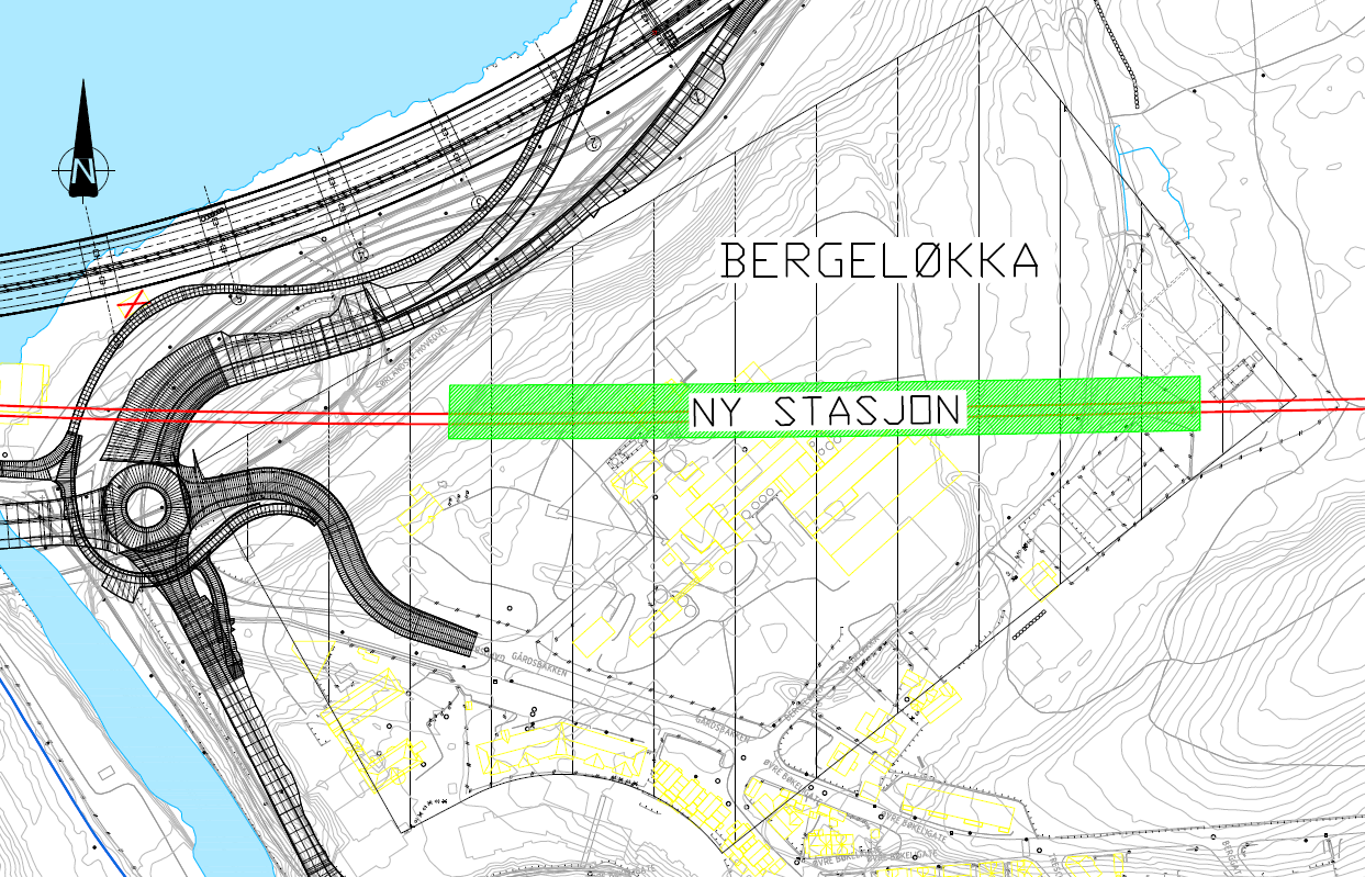 6.4 Traséalternativer 250 km/t 80 mm, og krav om maksimal overhøyde på stasjonen er overholdt. Overhøyde på sirkelkurvene er innenfor «normale krav» i Teknisk regelverk.