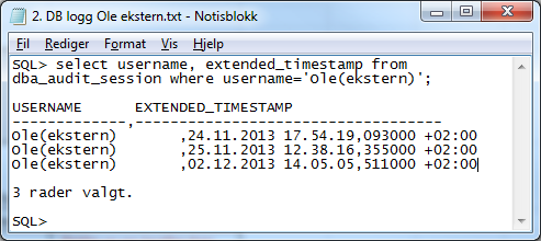 2. b) Sikring av database og