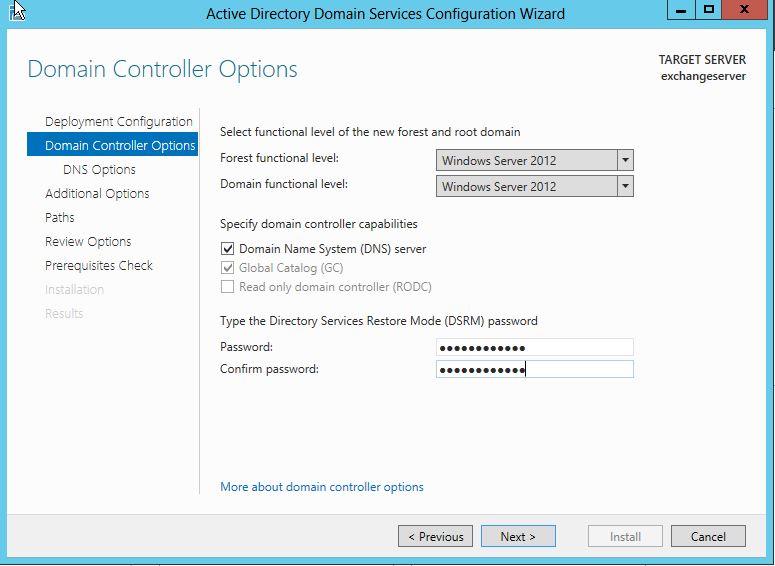 Installasjon av SharePoint 2013 side 10 av 24 Du skal nå angi navnet på ditt domene. Du er ikke tilknyttet et offisielt domene derfor benytter vi local som slyutten på domenenavnet.