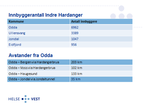 Stord sjukehus er det sjukehuset med størst geografisk nærleik til innbyggjarane i Sunnhordland.