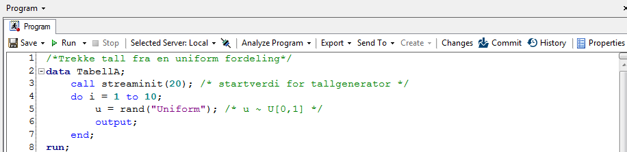 26 EG 7.1 PROGRAM HISTORIKK Når man har gjort en endring: Velg «Commit»: Kan legge inn beskrivelse.