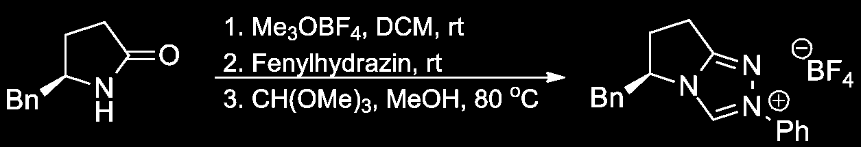 3.1 Syntese av NHC-salt 1 19 18 timer som var oppgitt i litteraturen. 61 Råproduktet ble renset på kolonne med EtOAc og n-pentan (4:1).
