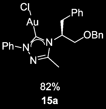 52 5 EKSPERIMENTELT 5.5 Syntese av gullkatalysator 15a og 15b Generell prosedyre 2 49 NHC-salt, 1 eller 16, (1 ekv.) og Ag 2 O (,5 ekv.