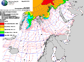 Daglig produksjon Ice charts SAR O&SI SAF SSM/I AVHRR SeaWinds ArcView (GIS) internet, fax, email, post, satellitt Ice