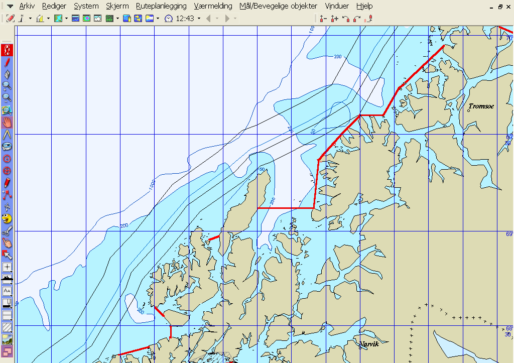 Fartøy over 21 m. må som hovedregel fiske etter torsk utenfor grunnlinjen. Kan fiske inn til fjordlinjene i stat. område 00 og 05 i perioden 01.01. 10.