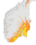 Antall dager med middeltemperatur over 20