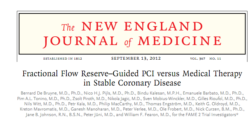 FAME 2 n= 888 Ved angiografisk stenose og FFR < 0.