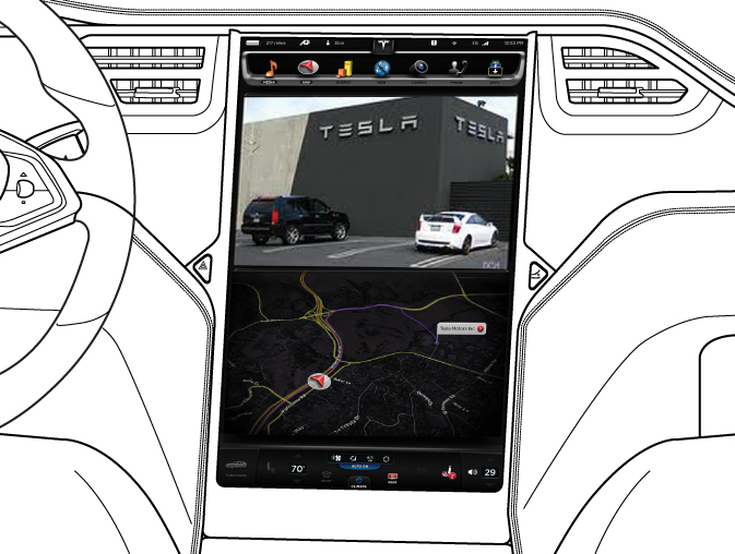 Ryggekamera Ryggekamera Ryggekamera Kameraplassering Model S har et ryggekamera plassert over nummerskiltet bak.