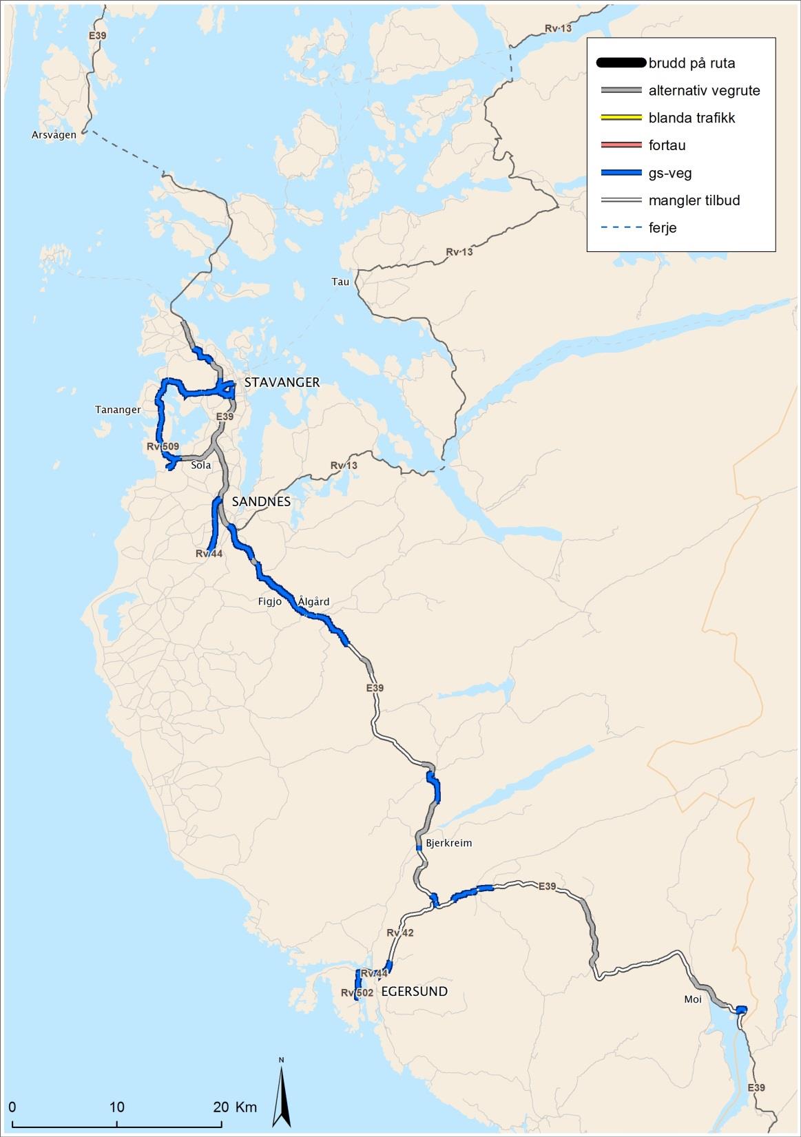 Rutevise utredninger 2018-2050: Kartlagt