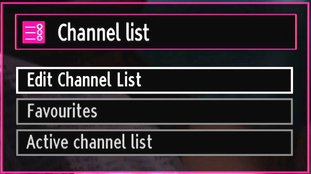 Press OK to cancel. Select Yes by pressing or button and press OK to delete all of the channels. Managing Stations: Channel List The TV sorts all stored stations in the Channel List.