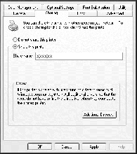 For en Windows XP-skriverserver velger du Share this printer (Del denne skriveren), og skriver deretter inn navnet i boksen Share Name (Navn på delt ressurs).