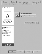 Få tilgang til EPSON Status Monitor Slik får du tilgang til EPSON Status Monitor : Åpne skriverprogramvaren,
