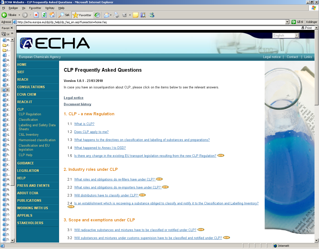 Frequently asked question, FAQ http://echa.europa.