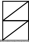 I konstruksjoner med opptil to etasjer gjelder ingen begrensninger for. Figur 1: Diagonaler som ikke er plassert som X-kryss.