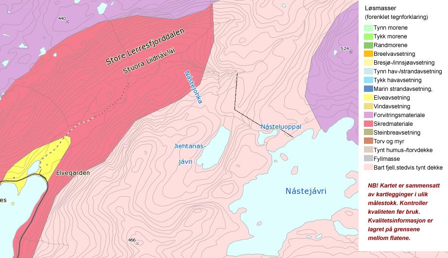 Spesielt peridotitt kan gi baserike forhold og grunnlag for basekrevende arter. Kilde: Norges geologiske undersøkelse. Figur 9.