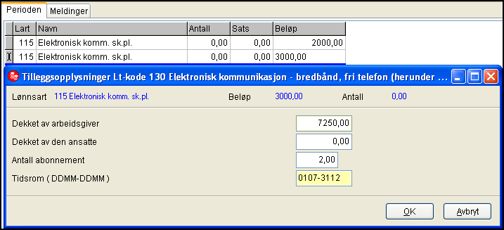 4. Ekstrakjøring Registrering av elektronisk kommunikasjon blir slik i oppgavevalg Daglig Periodens lønn/trekk Registrere pr person: 1. Registrerer perioden 01.01 30.06 2. Registrerer perioden 01.07 31.