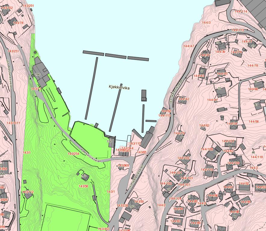 Grønn farge: terrenghelning < 27 grader; gul farge: terrenghelning 27-45 grader; fiolett farge: terrenghelning > 45 grader.