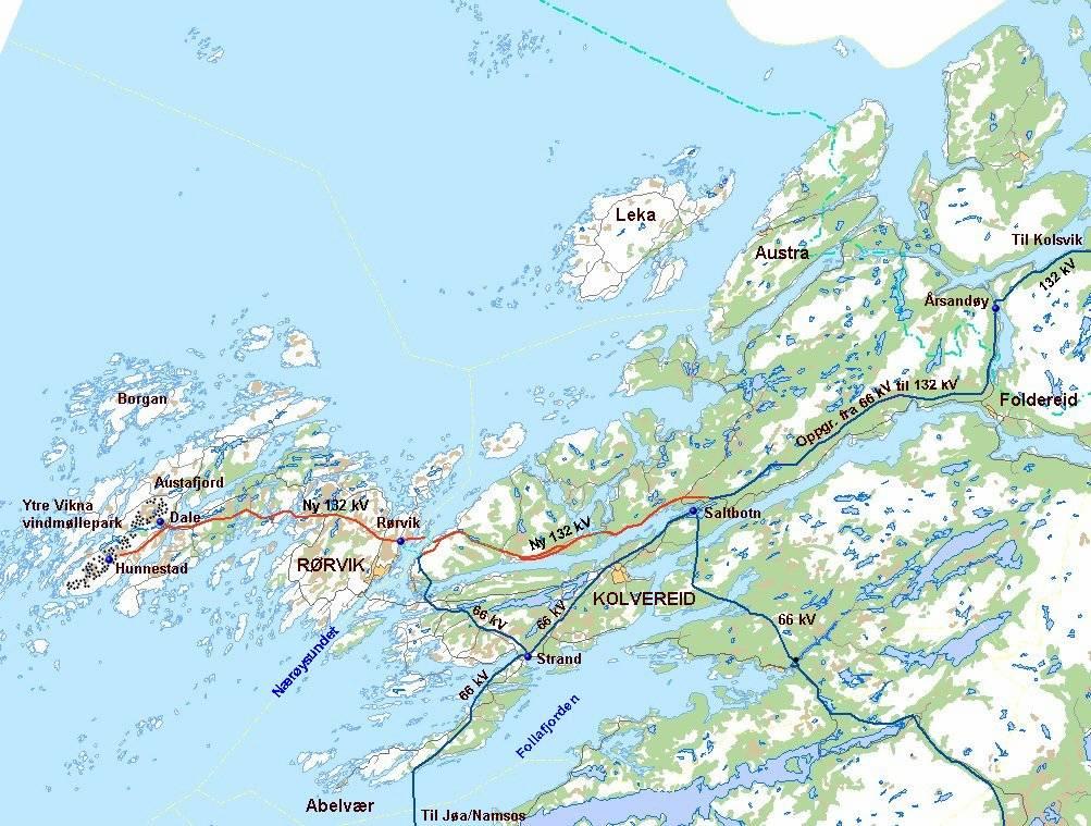 (36,5 km) Hunnestad Rørvik (23,2 km) Rørvik
