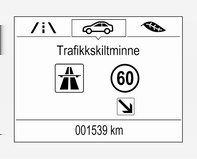 168 Kjøring og bruk Trafikkskilt-assistent Funksjonalitet Trafikkskiltregistreringssystemet registrerer bestemte trafikkskilt med et kamera bak frontruten og viser dem i førerinformasjonsdisplayet.