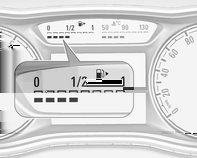 82 Instrumenter og betjeningselementer Høynivå display Turteller Drivstoffmåler To triptellere kan velges for forskjellige kjøreturer.