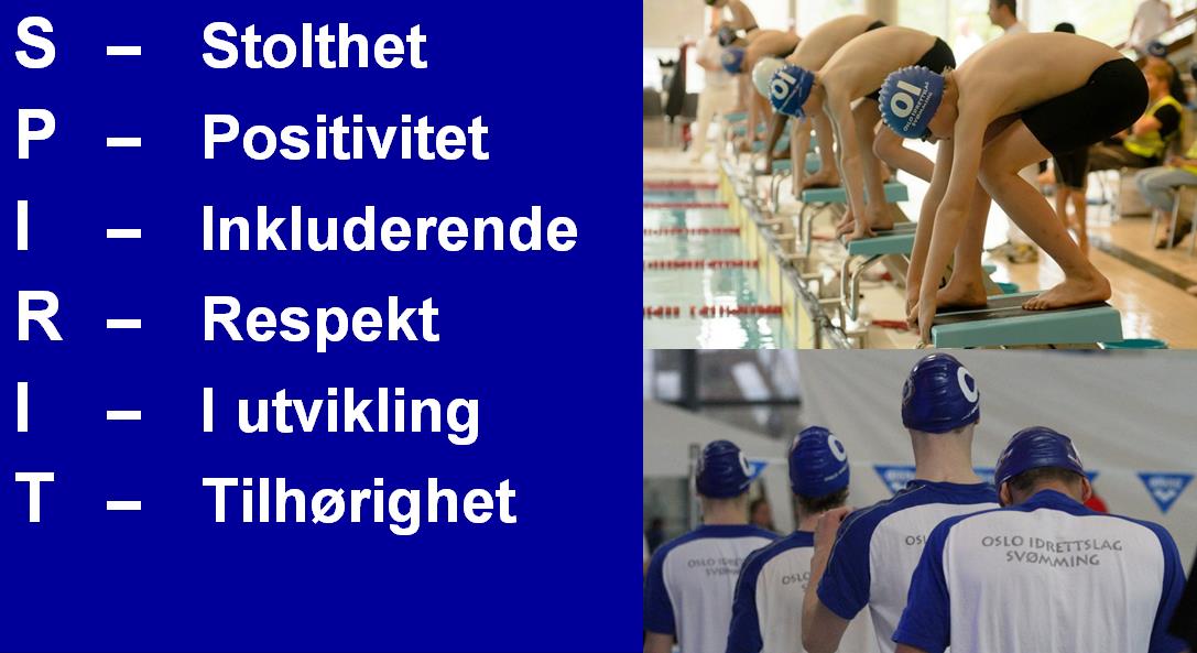 Hovedmål: «Oslo Idrettslag Svømming skal utvikle seg videre som en profesjonell organisasjon, for å fremme svømmesporten og i perioden etablere seg som topp 3 klubber på Junior NM i svømming» Dette
