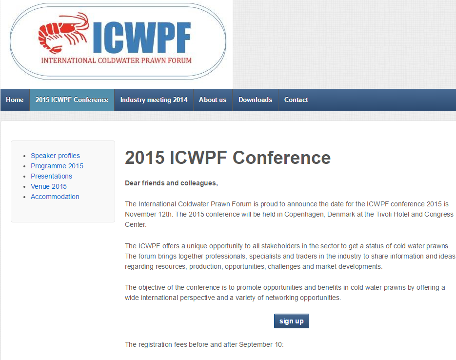 Informasjonsutvalget for reker rekefiskere kan registrere seg for ICWPF via IFR ICWPF og samarbeid med fiskere i Canada, Grønland, USA og Island PR og mediekontakt