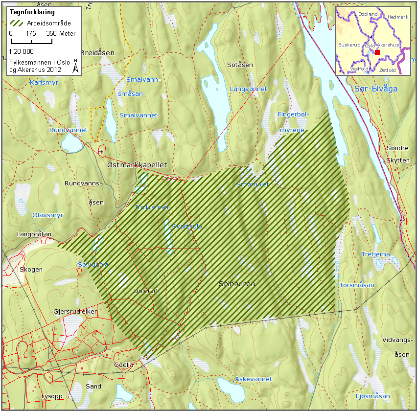 Svartdalen Spinneren - Dølerud Oslo kommune 3118 dekar kartlagt Området Svartdalen-Spinneren-Dølerud ligger i det sørøstre hjørnet av Oslo kommune og vest i Østmarka.