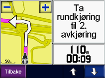 Bruke hovedsidene Bruke hovedsidene Kartside Trykk på Vis kart på Meny-siden for å åpne kartet. Kjøretøyikonet viser gjeldende posisjon.