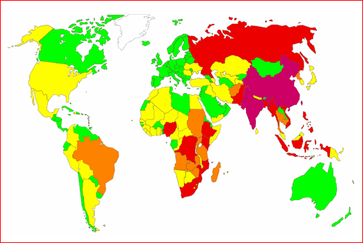 Epidemiologiske momenter Antall tuberkulosetilfeller i verden i 2010 >1.000.000 100.000-1.000.000 50.000-100.000 10.000-50.