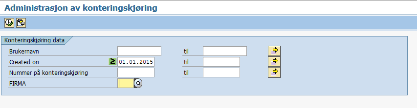 Transaksjonskode PRRW 1. Legg inn firmakode, velg dato fra 01.