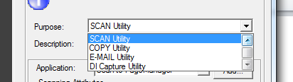 OCR utility : Her kan du velge å skanne til søkbar PDF eller til et Format som kan åpnes i et tekstbehandlingsprogramm Som for eksempel «Word».