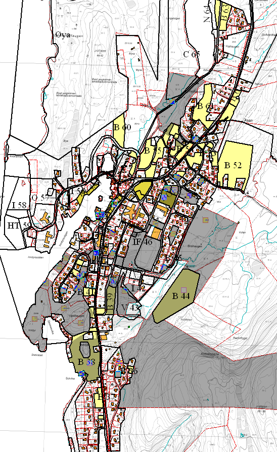 Byggeareal i gjeldende kommuneplan Grunnerverv?