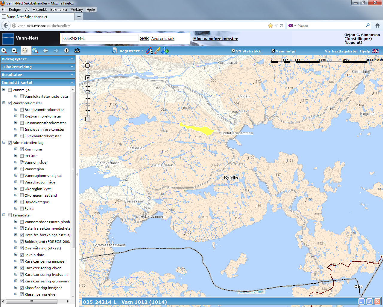 Vatn 1012 (1014) (035-24214-L) Små, svært kalkfattig, klar, grunn (innsjø) Moderat (påvirkningsanalyse) ksmvf