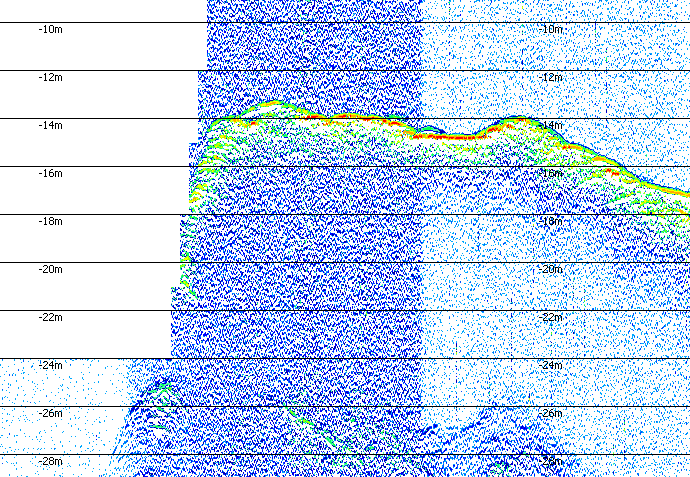 FARLED INDRE OSLOFJORD 11 (78) Figur 2: Eksempelbilde av SBP-profil fra Tangenflua. Rød ellipse markerer område med sediment. 3.1.2 Utenfor tiltaksområdet Sedimentprøver ble tatt fra dypereliggende områder i umiddelbar nærhet.