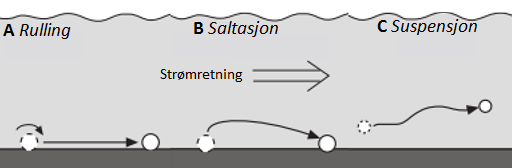 3. Kornfordeling og Sortable Silt 3.1 Transportering av sedimenter Sediment avsatt på havbunnen er blitt fraktet ditt fra et annet område (Nichols, 2009).
