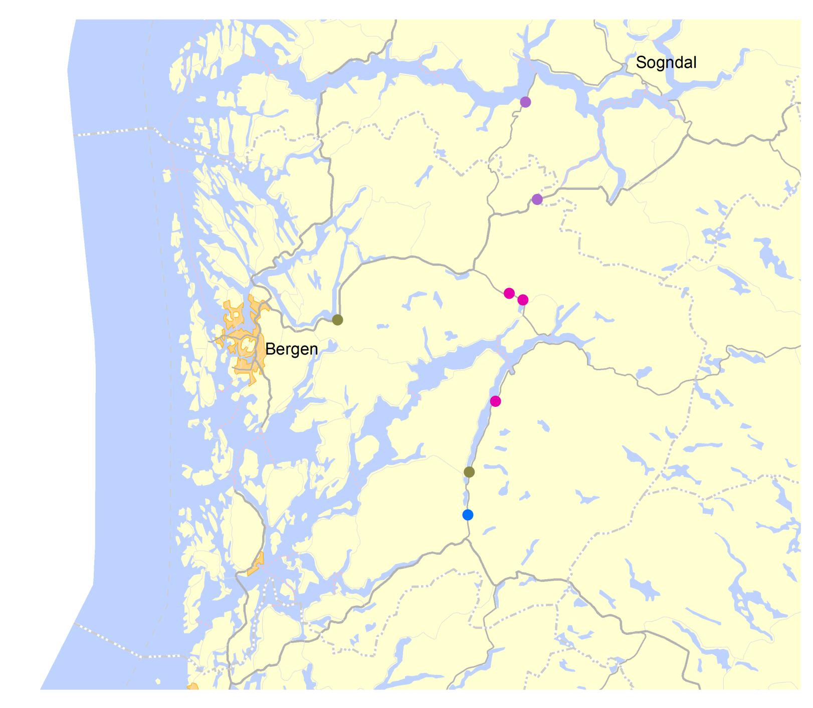 7 Kyskredo 0,060 mrd Rv.7 Bugjelet Brimnes 0,040 mrd. Rv. 13 Odda-Ullensvang, Deildo 0,290 mrd.