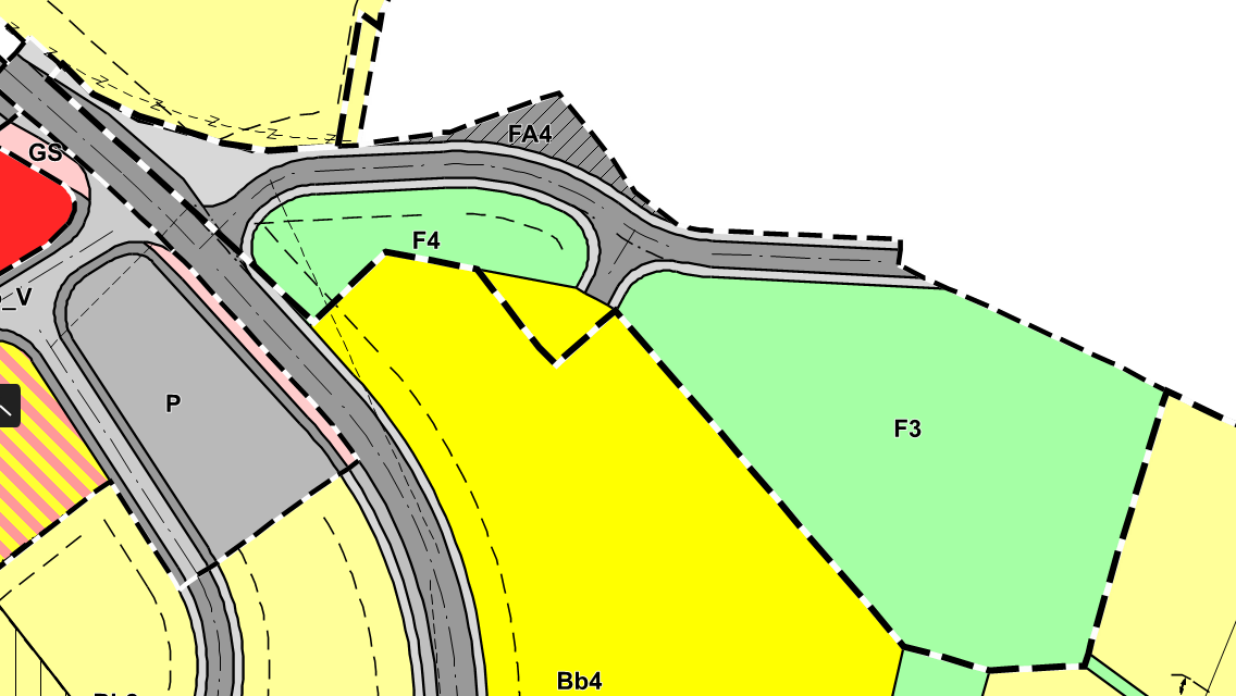 Bilde 4: Planområdet avgrenset på gjeldende kommuneplankart 2.
