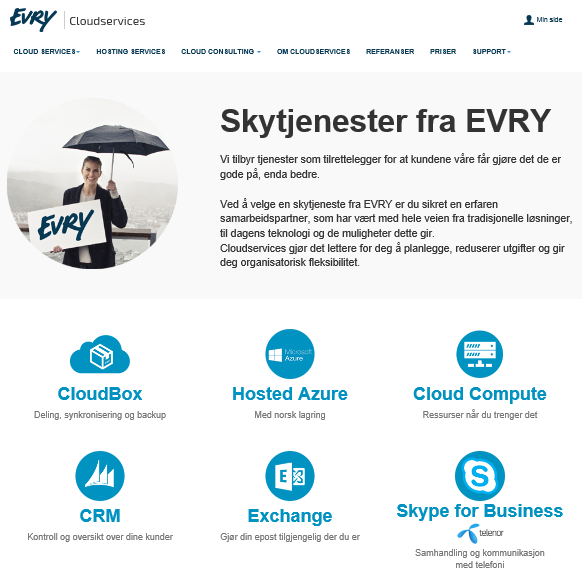EVRY kan Skype for Business og leverer via Konsulenttjenester EVRY drift tjenester o Nordic Operations o