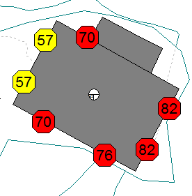 Fasadenivå Det er beregnet forventet støynivå fra veitrafikk på fasadene (figur 3 og 4). Ved foreliggende støysituasjon er maksimalnivå dimensjonerende for fasadekonstruksjonene.