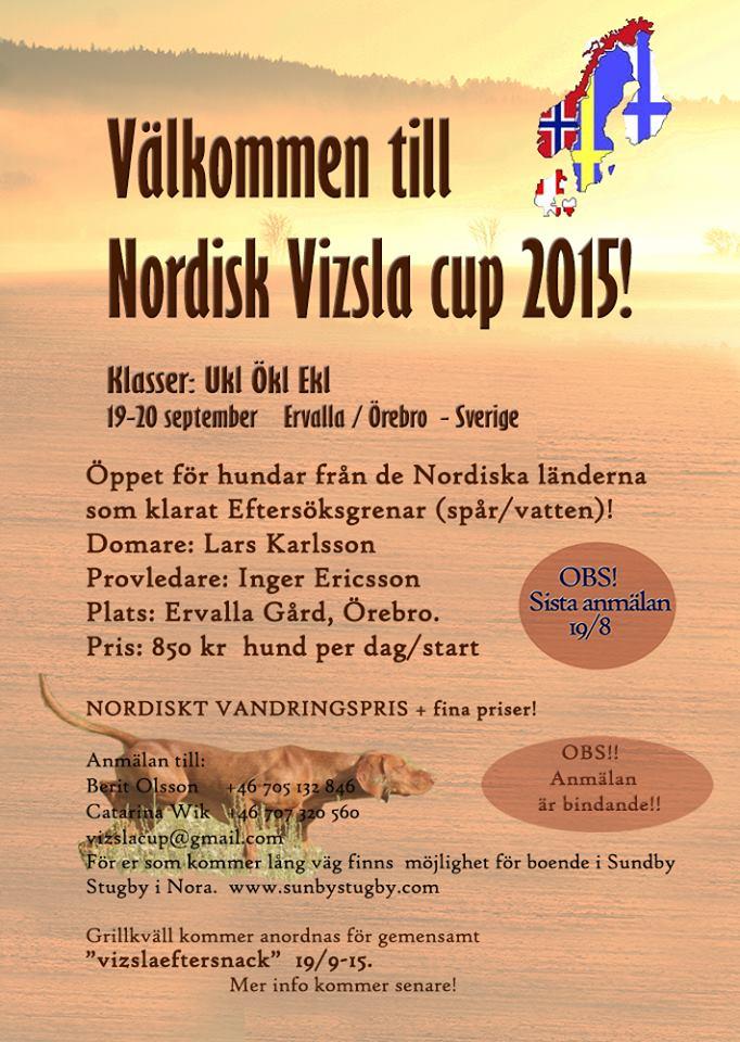 Invitasjon til Nordisk Vizslacup 19.-20.