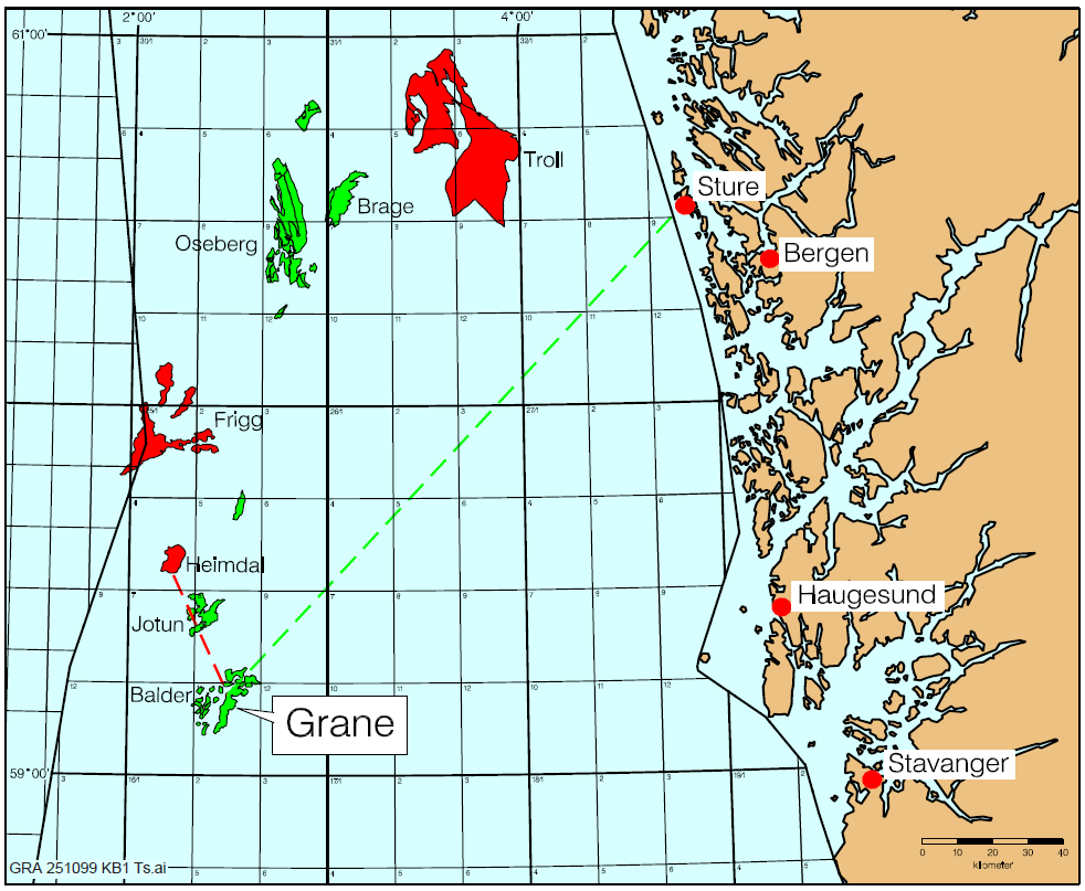 2 Beskrivelse av lokaliteten og oppsummering av resultater fra tidligere miljøundersøkelser 2.1 Områdebeskrivelse Granefeltet er et oljefelt lokalisert ca. 185 km vest for Stavanger og ca.