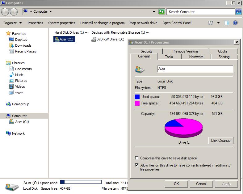 Dere skal inspisere diskene. Velg My Computer, høyre-klikk på datamaskinens harddisk og velg properties. 8.Hvor stor er den? Hvor mye er i bruk? Hvor mye er ledig?