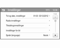 Instrumenter og betjeningselementer 99 Elektronisk dørlås Automatisk dørlås: Aktiverer eller deaktiverer den automatiske dørlåsingsfunksjonen etter at tenningen slått på. Unngå låsing v.